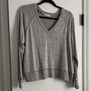 Paper Crane Light Gray V-Neck Sweater